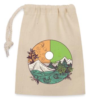 wonderful nature - Closable cotton gift bag (14x20cm) - nature - Front