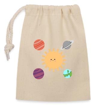 Sun, Solar System, Earth, Jupiter, Saturn, Mars, Venus - Closable cotton gift bag (14x20cm) - nature - Front