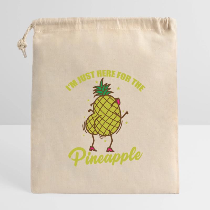 I'm just here for the Pineapple Fruit Closable cotton gift bag (14x20cm)