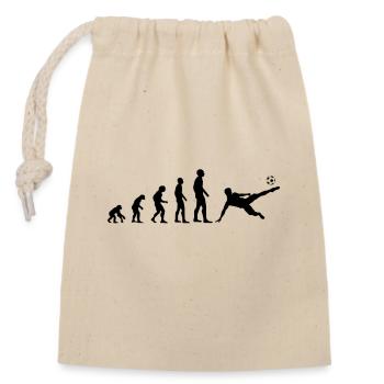 evolution foot homme humour football enfant cadeau - Sac cadeau en coton avec cordon (14 x 20 cm) - nature - Devant