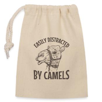 Facilement distrait par Camels Dromedar - Sac cadeau en coton avec cordon (14 x 20 cm) - nature - Devant