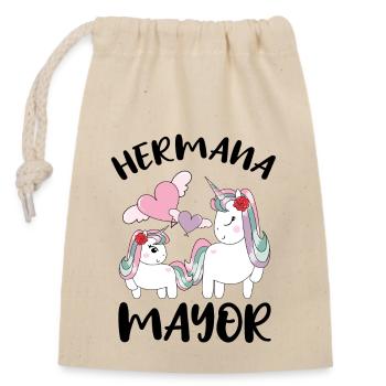 Niñas Dulce Unicornio Chica Futura Hermana Mayor - Sac cadeau en coton avec cordon (14 x 20 cm) - nature - Devant