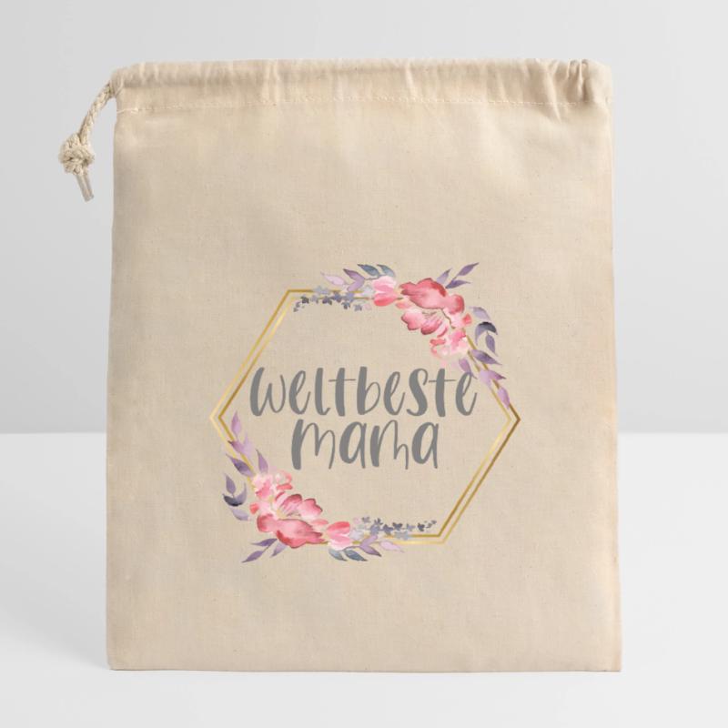 Weltbeste Mama Muttertag Mutter Boho Geschenk Verschließbarer Geschenkbeutel aus Baumwolle (14x20cm)