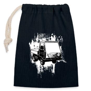 Multicar M25 Multicar Nouveaux camions Multricar - Sac cadeau en coton avec cordon (14 x 20 cm) - bleu marine - Devant