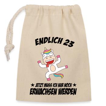 23 Geburtstag Positive Sprüche Zum 23 geburtstag - Verschließbarer Geschenkbeutel aus Baumwolle (14x20cm) - Natur - Vorne