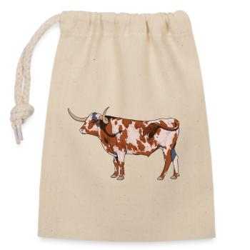 Drawing of a Texas Longhorn - Closable cotton gift bag (14x20cm) - nature - Front