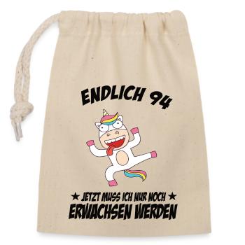 94 Geburtstag Positive Sprüche Zum 94 geburtstag - Verschließbarer Geschenkbeutel aus Baumwolle (14x20cm) - Natur - Vorne