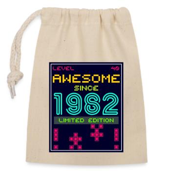 Awesome since 1982 limited edition - Closable cotton gift bag (14x20cm) - nature - Front