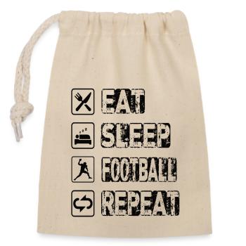 Manger dormir Football Répéter - Sac cadeau en coton avec cordon (14 x 20 cm) - nature - Devant