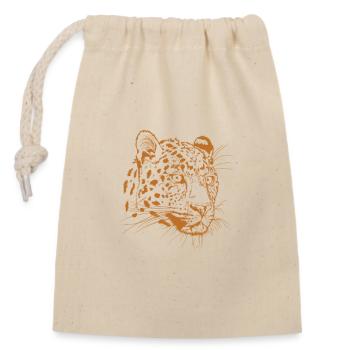 Tête de léopard Big Cat Afrique - Sac cadeau en coton avec cordon (14 x 20 cm) - nature - Devant