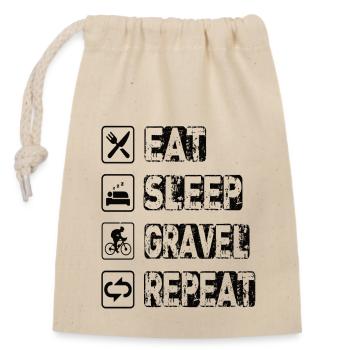 Eat Sleep Gravel Repeat - Closable cotton gift bag (14x20cm) - nature - Front