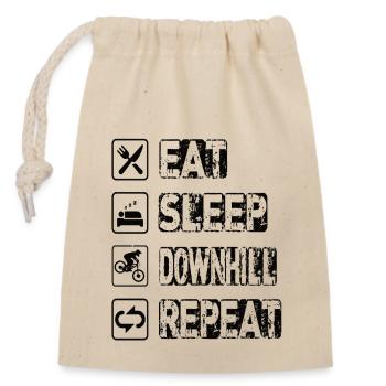 Eat Sleep Downhill Repeat - Closable cotton gift bag (14x20cm) - nature - Front
