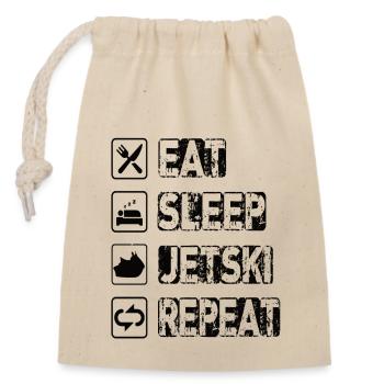 Eat Sleep Jetski Repeat - Closable cotton gift bag (14x20cm) - nature - Front