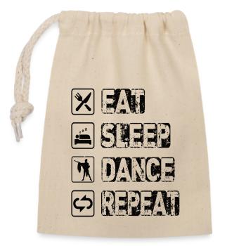 Manger Sommeil Danse Répéter - Sac cadeau en coton avec cordon (14 x 20 cm) - nature - Devant