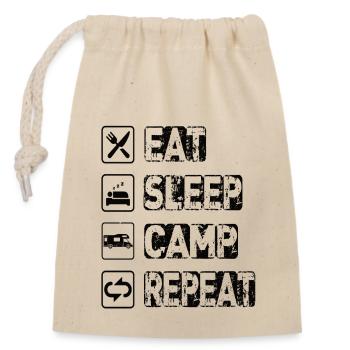 Manger Dormir Camp Répéter - Sac cadeau en coton avec cordon (14 x 20 cm) - nature - Devant