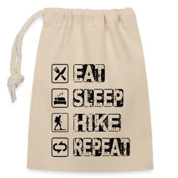 Eat Sleep Hike Repeat - Closable cotton gift bag (14x20cm) - nature - Front