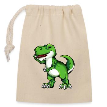TREX joue de l’harmonica - Sac cadeau en coton avec cordon (14 x 20 cm) - nature - Devant