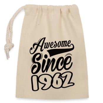 Awesome Since 1962 - Closable cotton gift bag (14x20cm) - nature - Front