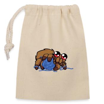 Cute kawaii spider - Closable cotton gift bag (14x20cm) - nature - Front