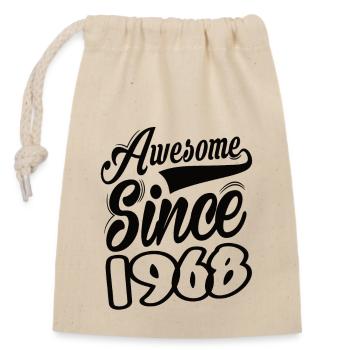 Awesome Since 1968 - Closable cotton gift bag (14x20cm) - nature - Front