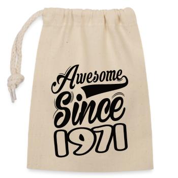 Awesome Since 1971 - Verschließbarer Geschenkbeutel aus Baumwolle (14x20cm) - Natur - Vorne
