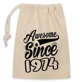 Awesome Since 1974 - Closable cotton gift bag (14x20cm) - nature - Front