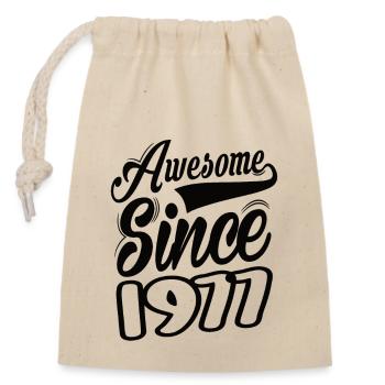 Awesome Since 1977 - Closable cotton gift bag (14x20cm) - nature - Front