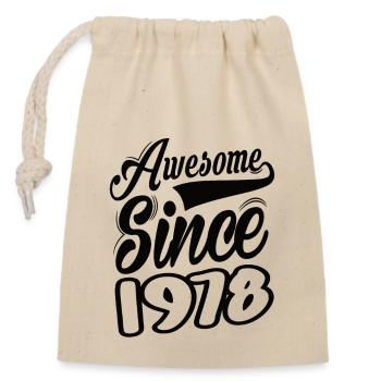Awesome Since 1978 - Verschließbarer Geschenkbeutel aus Baumwolle (14x20cm) - Natur - Vorne