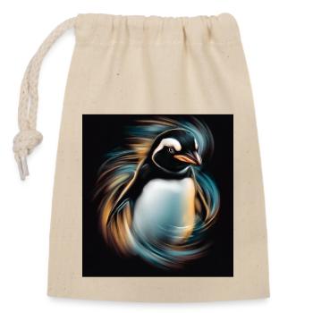 PENGUIN - Closable cotton gift bag (14x20cm) - nature - Front