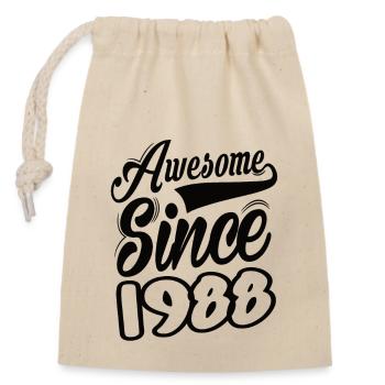 Awesome Since 1988 - Verschließbarer Geschenkbeutel aus Baumwolle (14x20cm) - Natur - Vorne