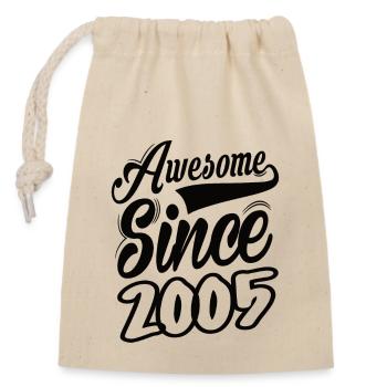Awesome Since 2005 - Closable cotton gift bag (14x20cm) - nature - Front
