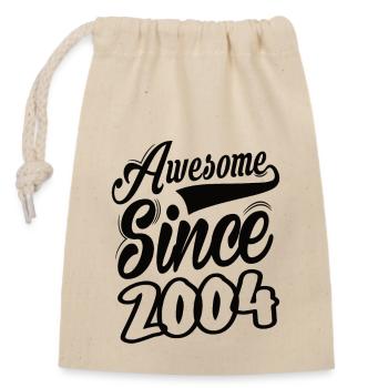 Awesome Since 2004 - Closable cotton gift bag (14x20cm) - nature - Front