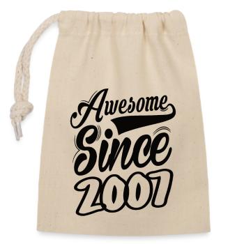 Awesome Since 2007 - Closable cotton gift bag (14x20cm) - nature - Front