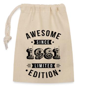 Awesome Since 1981 Limited Edition - Verschließbarer Geschenkbeutel aus Baumwolle (14x20cm) - Natur - Vorne