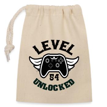 Level 54 Unlocked 54 Birthday - Closable cotton gift bag (14x20cm) - nature - Front