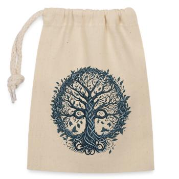 Yggdrasil - Tree of Norse Mythology - Closable cotton gift bag (14x20cm) - nature - Front