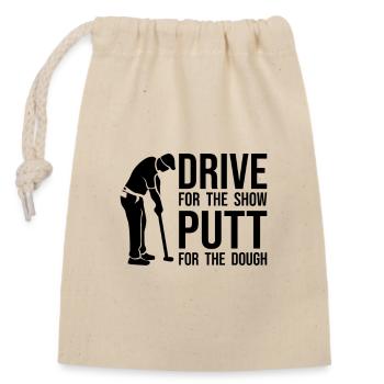 Lustiger Golfer Spruch - Driver Putter witzig - Verschließbarer Geschenkbeutel aus Baumwolle (14x20cm) - Natur - Vorne