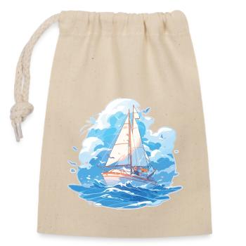 Voile, Voilier, Voilier, Régate, Voile, Voile - Sac cadeau en coton avec cordon (14 x 20 cm) - nature - Devant