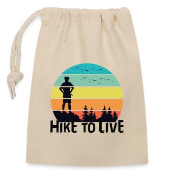 Hike To Live - Closable cotton gift bag (14x20cm) - nature - Front