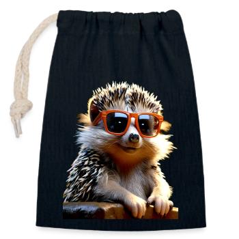 Igel Sonnenbrille Stacheltier Liebe Süßer Igel - Verschließbarer Geschenkbeutel aus Baumwolle (14x20cm) - Navy - Vorne