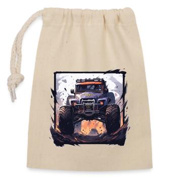 Monster truck - Sac cadeau en coton avec cordon (14 x 20 cm) - nature - Devant