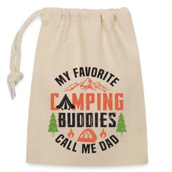 My Favorite Camping Buddies Call Me Dad - Verschließbarer Geschenkbeutel aus Baumwolle (14x20cm) - Natur - Vorne