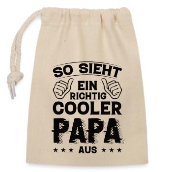 Papa Papa Geburtstag Papa Sprüche Bester Papa - Verschließbarer Geschenkbeutel aus Baumwolle (14x20cm) - Natur - Vorne