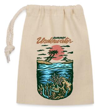 skull in the sea - Closable cotton gift bag (14x20cm) - nature - Front