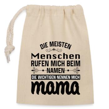 Mama Mutter Muttertag Mutter Geburtstag - Verschließbarer Geschenkbeutel aus Baumwolle (14x20cm) - Natur - Vorne