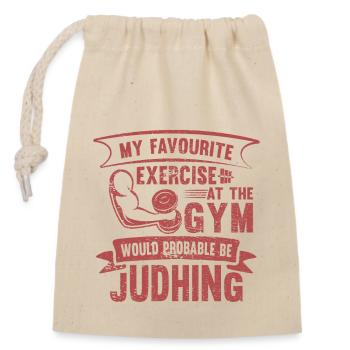Gym Fitness Bodybuilder Pump Training Weight Training - Closable cotton gift bag (14x20cm) - nature - Front