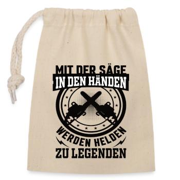 Holzfäller Holzarbeiter Waldarbeiter Kettensäge - Verschließbarer Geschenkbeutel aus Baumwolle (14x20cm) - Natur - Vorne