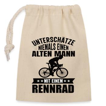 Rennrad Rennradfahrer Radsport Radrennen Fahrrad - Verschließbarer Geschenkbeutel aus Baumwolle (14x20cm) - Natur - Vorne