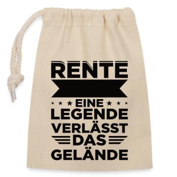 Rente Eine Legende Verlässt Das Gelände - Verschließbarer Geschenkbeutel aus Baumwolle (14x20cm) - Natur - Vorne