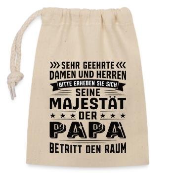 Papa Geburtstag Papa Sprüche Papa Geschenke - Verschließbarer Geschenkbeutel aus Baumwolle (14x20cm) - Natur - Vorne